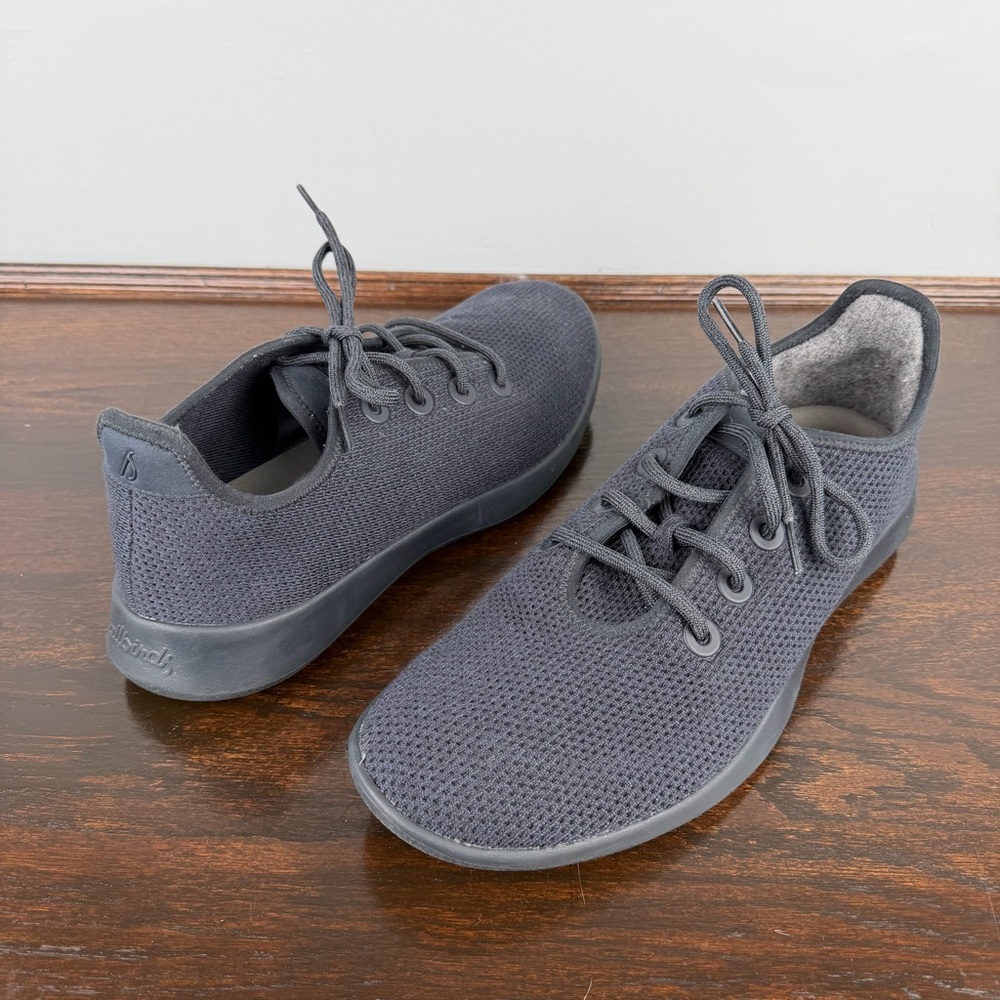 Allbirds Sneakers Mens Tree Runners Lace Up Wool Sneakers Size 13 Black